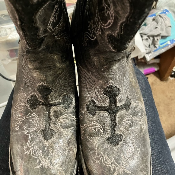 Rockin Leather Boots barely worn - Picture 1 of 5